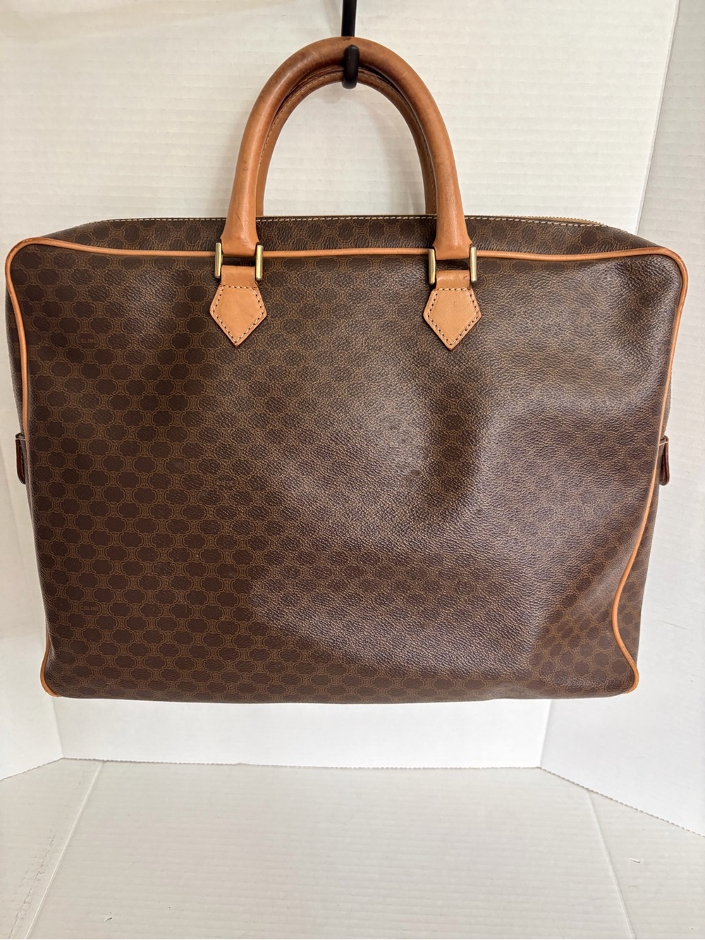 Celine Brown Patterned Leather Briefcase/laptop bag - Picture 2 of 16